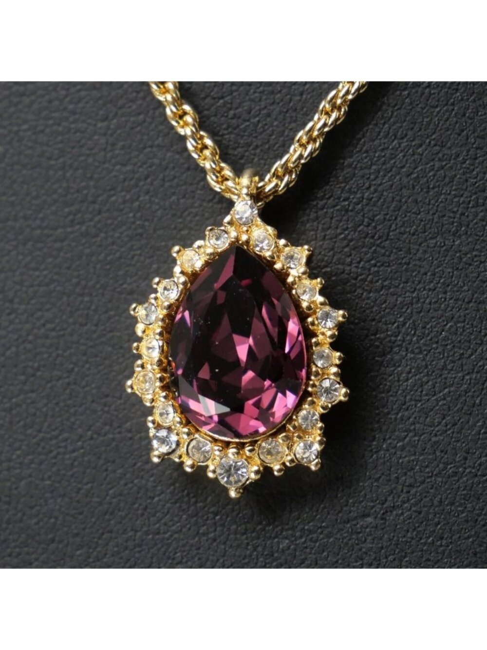 Dior Vintage Necklace Teardrop Rhinestone Crystal